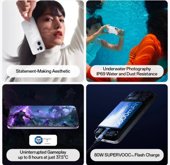 ఒప్పో రెనో 13 5G (ల్యూమినస్ బ్లూ, 256 GB) (8 GB RAM) యొక్క చిత్రం