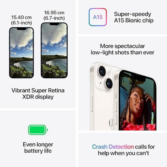 ఆపిల్ ఐఫోన్ 14 ప్లస్ (మిడ్‌నైట్, 128 జీబీ) యొక్క చిత్రం