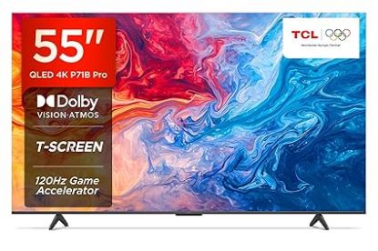 TCL 139 సెం.మీ (55 అంగుళాలు) 4K అల్ట్రా HD స్మార్ట్ QLED Google TV 55P71B ప్రో (నలుపు) యొక్క చిత్రం
