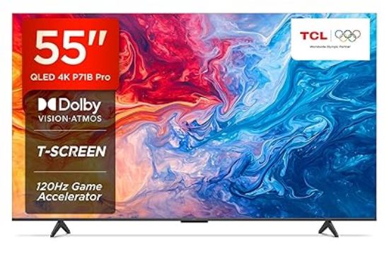 TCL 139 సెం.మీ (55 అంగుళాలు) 4K అల్ట్రా HD స్మార్ట్ QLED Google TV 55P71B ప్రో (నలుపు) యొక్క చిత్రం