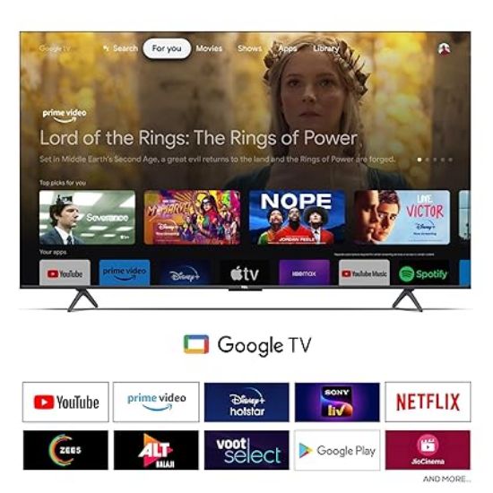 TCL 139 సెం.మీ (55 అంగుళాలు) 4K అల్ట్రా HD స్మార్ట్ QLED Google TV 55P71B ప్రో (నలుపు) యొక్క చిత్రం