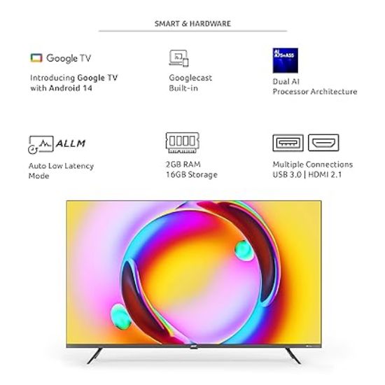 Acer 139 cm (55 అంగుళాలు) సూపర్ సిరీస్ 4K అల్ట్రా HD స్మార్ట్ QLED Google TV AR55QDXGU2875AT (నలుపు) యొక్క చిత్రం