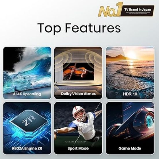 తోషిబా 108 సెం.మీ (43 అంగుళాలు) C350NP సిరీస్ 4K అల్ట్రా HD స్మార్ట్ LED గూగుల్ టీవీ 43C350NP (నలుపు యొక్క చిత్రం