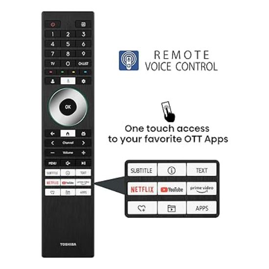 తోషిబా 108 సెం.మీ (43 అంగుళాలు) C350NP సిరీస్ 4K అల్ట్రా HD స్మార్ట్ LED గూగుల్ టీవీ 43C350NP (నలుపు యొక్క చిత్రం