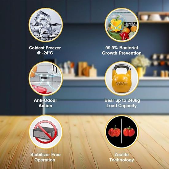 వర్ల్‌పూల్ 235 L 2 స్టార్‌ఫ్రాస్ట్ ఫ్రీ డబుల్ డోర్ రిఫ్రిజిరేటర్ (NEO DF278 PRM RADIANT STEEL(2S)-TL) యొక్క చిత్రం