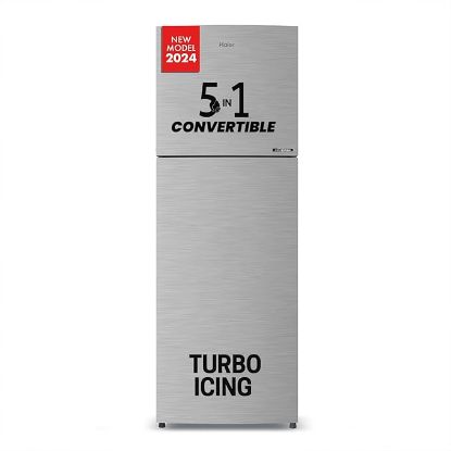 Haier 240 L, 2 స్టార్, 5 In 1 కన్వర్టిబుల్, ఫ్రాస్ట్ ఫ్రీ డబుల్ డోర్ రిఫ్రిజిరేటర్ (HEF-252DS-P, డాజిల్ స్టీల్) యొక్క చిత్రం