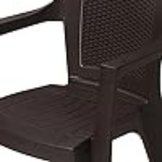 నీల్కమల్ ప్లాస్టిక్ ఆర్మ్‌చైర్ 1 పీస్ | ఇంటి కోసం పాలీప్రొఫైలిన్ కుర్చీ | లివింగ్ రూమ్ | 200 కిలోల వరకు బేరింగ్ సామర్థ్యం కలిగిన బలమైన మరియు దృఢమైన నిర్మాణం - మిస్టిక్/రోసా బ్రౌన్ యొక్క చిత్రం