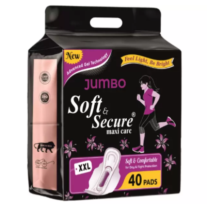 మృదువైన & సురక్షితమైన XXL డ్రై కంఫర్ట్ విత్ రాష్ ఫ్రీ శానిటరీ ప్యాడ్ శానిటరీ ప్యాడ్ (40 ప్యాక్) యొక్క చిత్రం