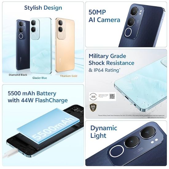 వివో Y29 5G (డైమండ్ బ్లాక్, 128 GB) (8 GB RAM) యొక్క చిత్రం