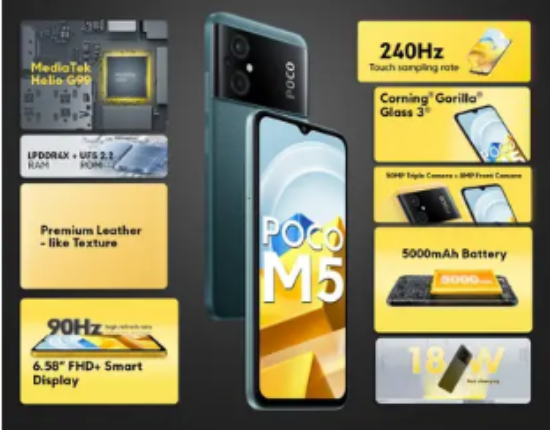 POCO M5 (పవర్ బ్లాక్, 128 GB) (6 GB RAM) యొక్క చిత్రం