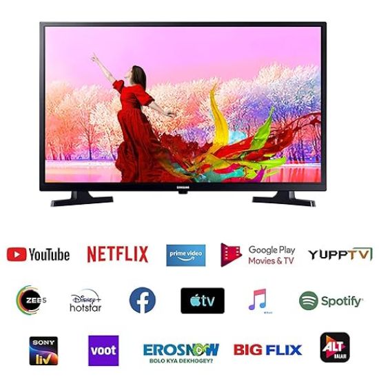 Samsung 80 cm (32 అంగుళాలు) వండర్‌టైన్‌మెంట్ సిరీస్ HD రెడీ LED స్మార్ట్ టీవీ UA32T4340BKXXL (గ్లోసీ బ్లాక్) యొక్క చిత్రం