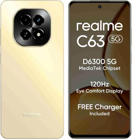 realme C63 5G ఛార్జర్ ఇన్ ది బాక్స్ (స్టార్రి గోల్డ్, 128 GB) (6 GB RAM) యొక్క చిత్రం