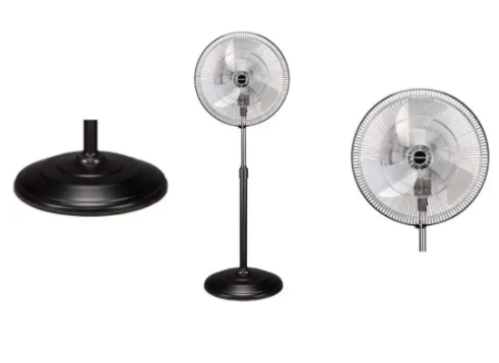 క్రాంప్టన్ ఎస్.ఎస్.టార్మ్ 2 మెటల్ బ్లేడ్ తో 18 అంగుళాలు 450 mm 3 బ్లేడ్ పెడెస్టల్ ఫ్యాన్ (శక్తి ఆదా | క్రోమ్ బ్లాక్ | ప్యాక్ ఆఫ్ 1) యొక్క చిత్రం