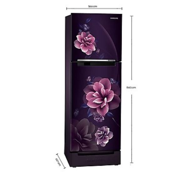 శాంసంగ్ 253 లీటర్లు డబుల్ డోర్ 2 స్టార్ రిఫ్రిజిరేటర్ కామోలియా పర్పుల్ RTU28B3122CR/HL యొక్క చిత్రం