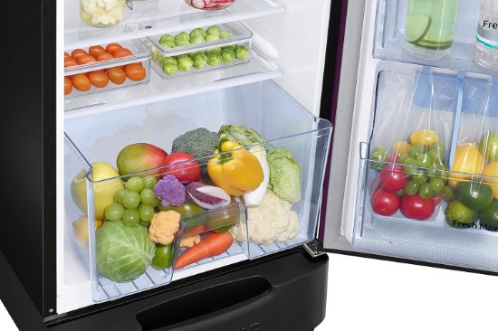 Samsung 246L 3 స్టార్ ఇన్వర్టర్ డైరెక్ట్-కూల్ సింగిల్ డోర్ రిఫ్రిజిరేటర్ ఉపకరణం (RR26C3893CR/HL, కామెల్లియా పర్పుల్) బేస్ స్టాండ్ డ్రాయర్ యొక్క చిత్రం