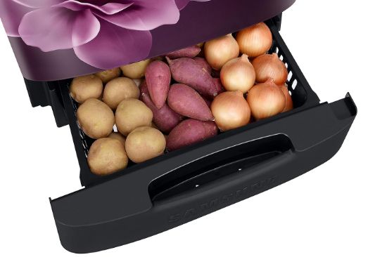 Samsung 246L 3 స్టార్ ఇన్వర్టర్ డైరెక్ట్-కూల్ సింగిల్ డోర్ రిఫ్రిజిరేటర్ ఉపకరణం (RR26C3893CR/HL, కామెల్లియా పర్పుల్) బేస్ స్టాండ్ డ్రాయర్ యొక్క చిత్రం