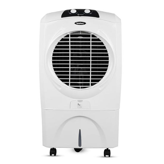 సింఫనీ విండ్‌బ్లాస్ట్ 70 XL డెసర్ట్ ఎయిర్ కూలర్ ఫర్ హోమ్ ఫర్ పవర్ ఫుల్ ఫ్యాన్, హనీకోంబ్ ప్యాడ్‌లు, ఐ-ప్యూర్ టెక్నాలజీ మరియు తక్కువ పవర్ వినియోగం (70L, వైట్) యొక్క చిత్రం
