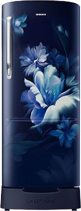 శాంసంగ్ 183 L, 3 స్టార్, డిజిటల్ ఇన్వర్టర్, డైరెక్ట్-కూల్ సింగిల్ డోర్ రిఫ్రిజిరేటర్ (RR20D1823UZ/HL, మిడ్‌నైట్ బ్లోసమ్ బ్లూ, బేస్ స్టాండ్ డ్రాయర్) యొక్క చిత్రం