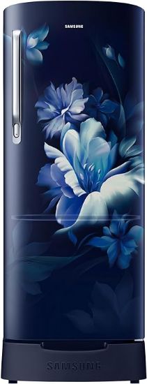శాంసంగ్ 183 L, 3 స్టార్, డిజిటల్ ఇన్వర్టర్, డైరెక్ట్-కూల్ సింగిల్ డోర్ రిఫ్రిజిరేటర్ (RR20D1823UZ/HL, మిడ్‌నైట్ బ్లోసమ్ బ్లూ, బేస్ స్టాండ్ డ్రాయర్) యొక్క చిత్రం