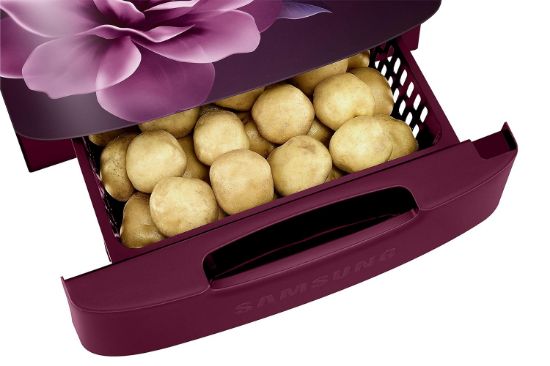 శాంసంగ్ 183 L, 3 స్టార్, డిజిటల్ ఇన్వర్టర్, డైరెక్ట్-కూల్ సింగిల్ డోర్ రిఫ్రిజిరేటర్ (RR20C1823CR/HL, రెడ్, కామెల్లియా పర్పుల్, బేస్ స్టాండ్ డ్రాయర్) యొక్క చిత్రం