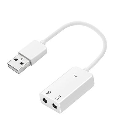 ADNET అన్ని IT గాడ్జెట్‌లు USB సౌండ్ కార్డ్ (తెలుపు) యొక్క చిత్రం