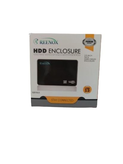 REENOX USB 3.0 SSD/HDD ఎన్‌క్లోజర్ 2.5 అంగుళాల ఎక్స్‌టర్నల్ HDD SSD ఎన్‌క్లోజర్ (బాహ్య HDD, ఎక్స్‌టర్నల్ SSD, పోర్టబుల్ HDD 2.5 అంగుళాల, పోర్టబుల్ SSD 2.5 అంగుళాల, నలుపు కోసం) యొక్క చిత్రం