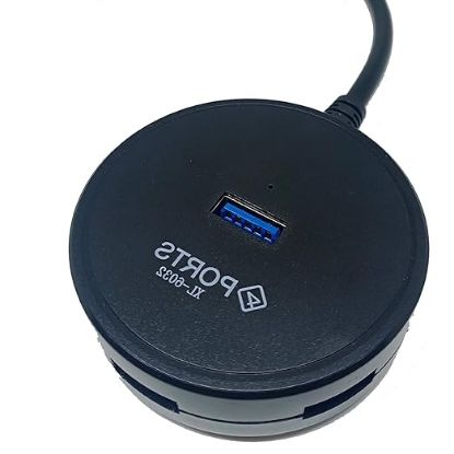 MacBook Air/Mac Mini/iMac Pro/Microsoft Surface/Ultrabooks/Laptop/Notebook/Desktop (Black XL-6032) కోసం 1.2 మీటర్ల పొడవైన కేబుల్‌తో LipiWorld® 4 పోర్ట్‌ల రౌండ్ USB ఎక్స్‌టెన్షన్ బోర్డ్ USB 3.0 స్మార్ట్ హబ్. యొక్క చిత్రం