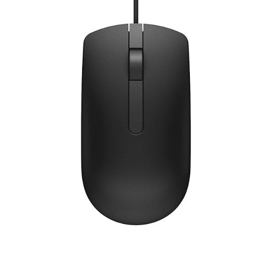 డెల్ MS116 వైర్డ్ ఆప్టికల్ మౌస్, 1000DPI, LED ట్రాకింగ్, స్క్రోలింగ్ వీల్, ప్లగ్ అండ్ ప్లే యొక్క చిత్రం