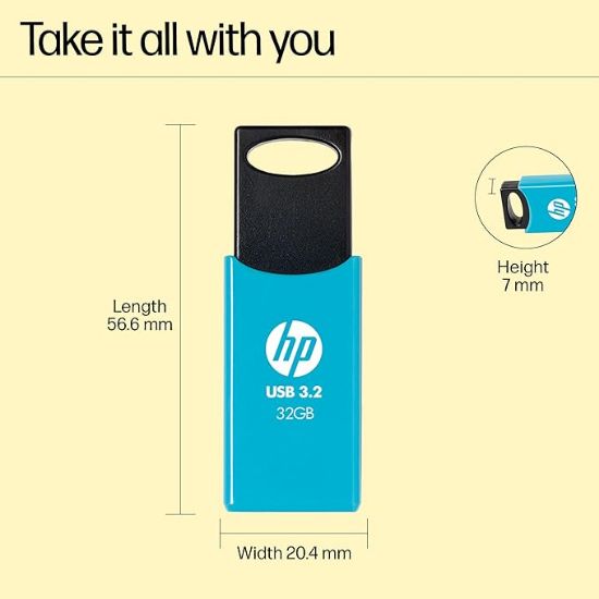 HP 712w 32GB USB 3.2 ఫ్లాష్ డ్రైవ్- నీలం యొక్క చిత్రం