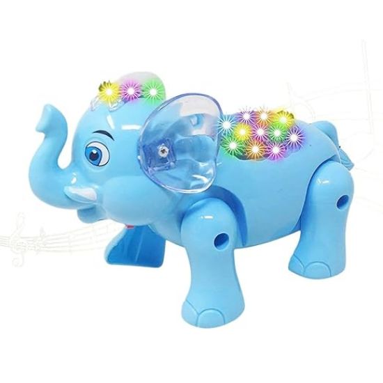 chikly వాకింగ్ ఎలిఫెంట్ టాయ్ ఫర్ కిడ్స్ లైట్ అండ్ సౌండ్ టాయ్స్ ఫర్ బేబీస్ వాకింగ్ టాయ్, మూవింగ్ యానిమల్ టాయ్స్, మ్యూజికల్ టాయ్స్, బాయ్స్, గర్ల్స్, బెస్ట్ బర్త్ డే రిటర్న్ గిఫ్ట్స్ ఫర్ కిడ్స్ యొక్క చిత్రం