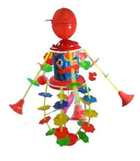 పిల్లల ప్లాస్టిక్ కోసం ఓదార్పునిచ్చే ధ్వనితో URM బ్లోసమ్ మ్యూజికల్ రొటేటింగ్ గో రౌండ్ టాయ్ (జూమర్) యొక్క చిత్రం