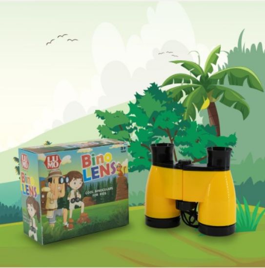 బైనాక్యులర్స్ బొమ్మ, వివిధ రంగులు (1 ప్యాక్) బైనాక్యులర్స్ (35 మిమీ, పసుపు యొక్క చిత్రం