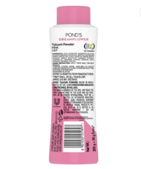 పాండ్స్ డ్రీమ్‌ఫ్లవర్ సువాసనగల టాల్కమ్ పౌడర్ పింక్ లిల్లీ (250 గ్రా) యొక్క చిత్రం