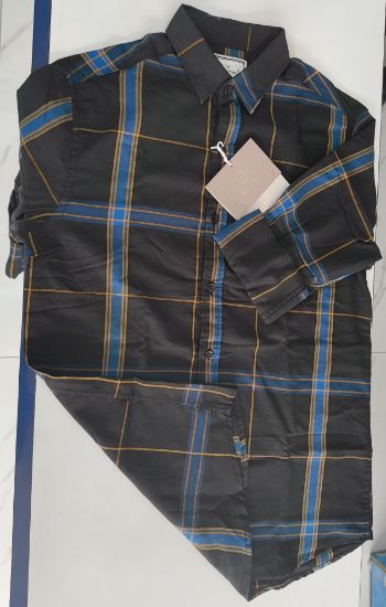 పురుషులు స్వచ్ఛమైన కాటన్ ఫ్లాన్నెల్ క్యాజువల్ చెక్  షర్ట్ యొక్క చిత్రం