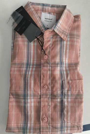 పురుషులు స్వచ్ఛమైన కాటన్ ఫ్లాన్నెల్ క్యాజువల్ చెక్  షర్ట్ యొక్క చిత్రం