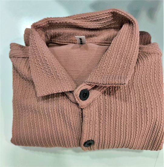 రెగ్యులర్ ఫిట్ సాలిడ్ బటన్ డౌన్ కాలర్ క్యాజువల్ షర్ట్ యొక్క చిత్రం