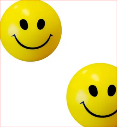 Smiley yellow foam ball 21-cm for hand forearm exercise, blood pressure control and stress relief ball smiley ball - 10 mm  (Yellow) యొక్క చిత్రం