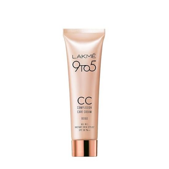 Lakme 9 to 5 CC Cream Mini, 01 - Beige, Light Face Makeup with Natural Coverage, SPF 30 - Tinted Moisturizer to Brighten Skin, Conceal Dark Spots, 9 g యొక్క చిత్రం