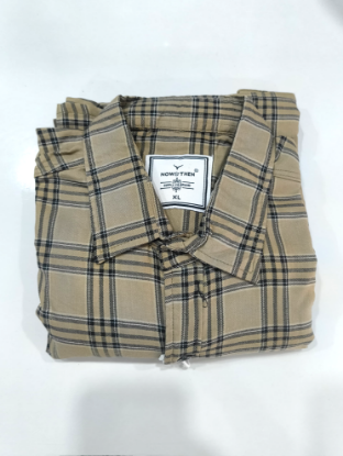 ఇండియన్ గరంజ్ కో.మెన్ చెకర్డ్ క్యాజువల్ బీజ్ ఇప్పుడు & తరువాత సరఫరా ఫ్లాన్నెల్ షర్ట్ -XL యొక్క చిత్రం