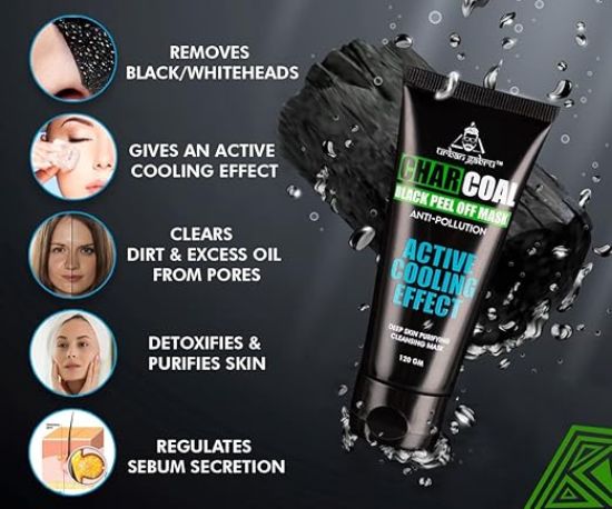 పురుషులు & మహిళలకు అర్బన్‌గాబ్రూ చార్‌కోల్ బ్లాక్ పీల్ ఆఫ్ మాస్క్ | బ్లాక్‌హెడ్స్ మరియు వైట్‌హెడ్స్‌ను తొలగిస్తుంది | యాక్టివ్ కూలింగ్ ఎఫెక్ట్ | డీప్ స్కిన్ ప్యూరిఫైయింగ్ క్లెన్సింగ్ (60 గ్రా) అర్బంగాబ్రూ స్టోర్‌ను సందర్శించండి యొక్క చిత్రం