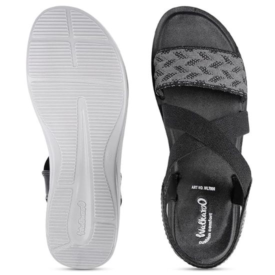 WALKAROO రోజువారీ దుస్తులు మరియు ఇండోర్ & అవుట్‌డోర్ కోసం సాధారణ ఉపయోగం కోసం మహిళల చెప్పులు యొక్క చిత్రం