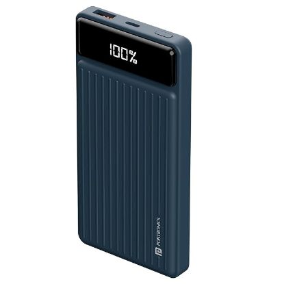 పోర్ట్రోనిక్స్ లక్స్ సెల్ B 10K 10000 mAh 22.5W ఫాస్ట్ ఛార్జింగ్ పవర్ బ్యాంక్, మాక్ USB-A అవుట్‌పుట్‌తో అల్ట్రా స్లిమ్ పవర్ బ్యాంక్, టైప్ C PD అవుట్‌పుట్, టైప్ C ఇన్‌పుట్, వేక్ అప్ బటన్ (డార్క్ బ్లూ) యొక్క చిత్రం