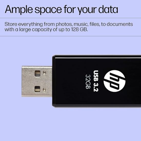 HP 712w 32GB USB 3.2 ఫ్లాష్ డ్రైవ్- నలుపు యొక్క చిత్రం