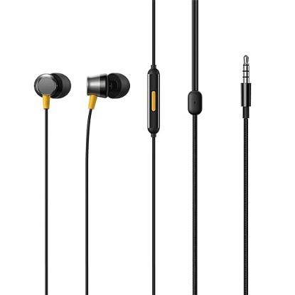 Realme బడ్స్ 3 (3.5 mm) వైర్డ్ ఇయర్‌ఫోన్స్ విత్ మైక్ (నలుపు) యొక్క చిత్రం