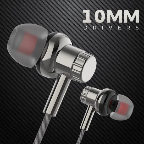 YCOM రౌడీ M8 ప్రో వైర్డ్ ఇయర్ ఫోన్స్ విత్ మెస్ ఫ్రీ సౌండ్, క్లియర్ కాల్స్, మ్యూజిక్ ప్లేటైమ్, టైప్-ఆక్స్ జాక్ యొక్క చిత్రం