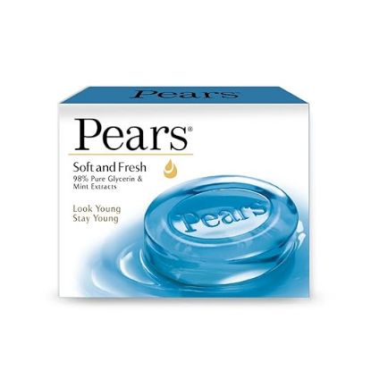Pears 98% స్వచ్ఛమైన గ్లిజరిన్ తో పియర్స్ సాఫ్ట్ & ఫ్రెష్ బాతింగ్ బార్, 125 గ్రా. యొక్క చిత్రం