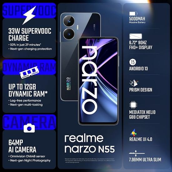 realme Narzo N55 (ప్రైమ్ బ్లూ, 128 GB) (6 GB RAM) యొక్క చిత్రం