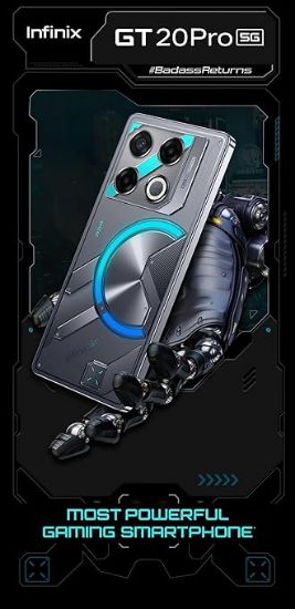 ఇన్ఫినిక్స్ జిటి 20 ప్రో 5జి (నీలం, 8 జిబి ర్యామ్, 256 జిబి స్టోరేజ్) | 16 జిబి వరకు ఎక్స్‌టెండెడ్ ర్యామ్ | 6.78" అమోలెడ్ డిస్‌ప్లే | 108 ఎంపి+2 ఎంపి+2 ఎంపి | 32 ఎంపి ఫ్రంట్ కెమెరా | మీడియాటెక్ డైమెన్సిటీ 8200 ప్రాసెసర్ | 45W ఫాస్ట్ ఛార్జింగ్ బ్రాండ్: ఇన్ఫినిక్స్ యొక్క చిత్రం