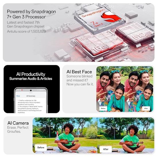 OnePlus Nord 4 5G (మెర్క్యురియల్ సిల్వర్, 8GB RAM, 256GB నిల్వ) యొక్క చిత్రం