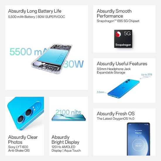 OnePlus Nord CE4 Lite 5G (సూపర్ సిల్వర్, 8GB RAM, 128GB స్టోరేజ్) యొక్క చిత్రం